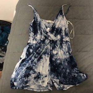 Blue tye dye romper! Stretchy and comfortable